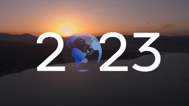 2023 Conceito Ano Novo Conceito Tecnologia Ambiental Objectivos Desenvolvimento Sustentável — Vídeo de Stock