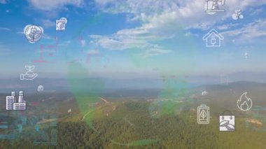 Gelecekteki çevresel koruma ve sürdürülebilir ESG modernizasyon gelişimi yenilenebilir kaynak teknolojisini kullanarak kirliliği ve karbon emisyonunu azaltmak. Yüksek kalite 4k görüntü