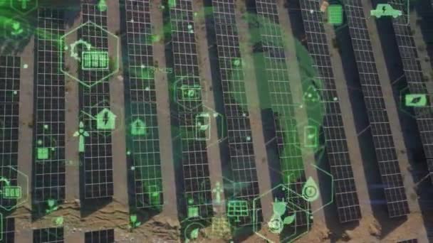 Koncepcja Elektrowni Słonecznej Technologii Energia Odnawialna Inteligentna Sieć Wysokiej Jakości — Wideo stockowe