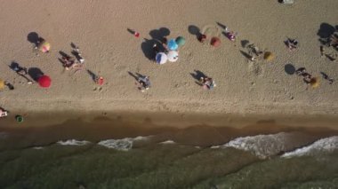 Seyahat yerleri, deniz, kum, sahil, Kusadasi Türkiye. Yüksek kalite 4k görüntü