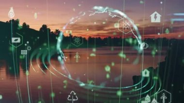 Gelecekteki çevresel koruma ve sürdürülebilir ESG modernizasyon gelişimi yenilenebilir kaynak teknolojisini kullanarak kirliliği ve karbon emisyonunu azaltmak. Yüksek kalite 4k görüntü