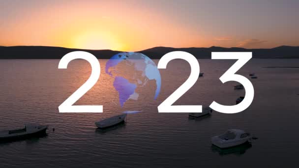 Koncepcja Noworoczna 2023 Koncepcja Technologii Środowiskowych Cele Zrównoważonego Rozwoju Cele — Wideo stockowe