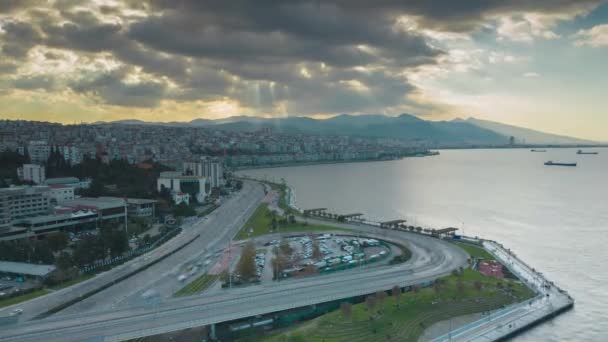 Bela Cidade Izmir Turquia Timelapse Imagens Alta Qualidade — Vídeo de Stock