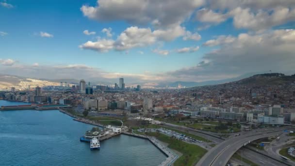 Piękne Miasto Izmir Turcja Timelapse Wysokiej Jakości Materiał — Wideo stockowe