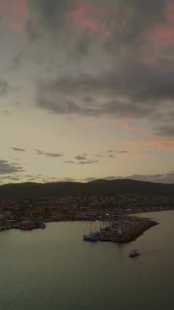 Izmir Urla Turcja Widok Powietrza Wyspa Kwarantanny Wysokiej Jakości Materiał — Wideo stockowe