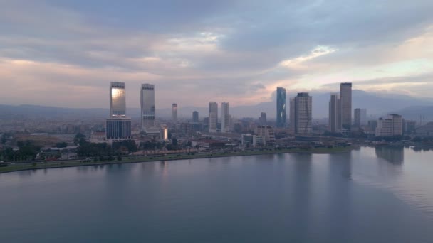 Удивительный Вид Воздуха Город Измир Турции Высококачественные Кадры — стоковое видео
