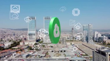 Bulut hesaplama konsepti. İletişim ağı. Yüksek kalite 4k görüntü