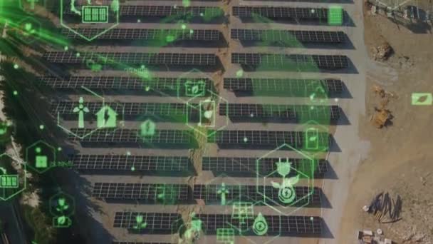 Koncepcja Elektrowni Słonecznej Technologii Energia Odnawialna Inteligentna Sieć Wysokiej Jakości — Wideo stockowe