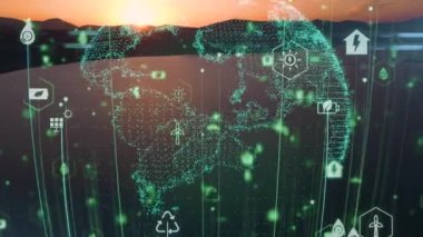 Gelecekteki çevresel koruma ve sürdürülebilir ESG modernizasyon gelişimi yenilenebilir kaynak teknolojisini kullanarak kirliliği ve karbon emisyonunu azaltmak. Yüksek kalite 4k görüntü