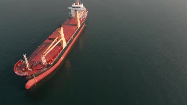 Grande Navio Mar Aerial Imagens Alta Qualidade — Vídeo de Stock