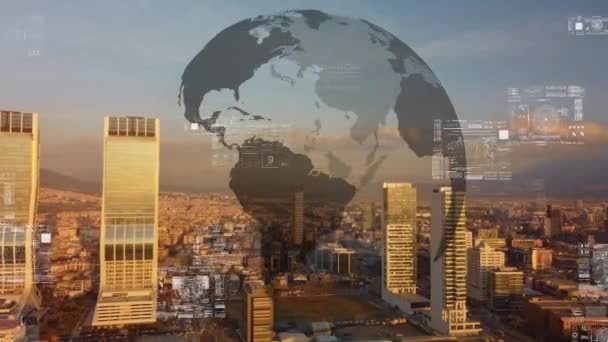 Smart City Und Kommunikations Netzwerk Konzept Digitale Transformation Hochwertiges Filmmaterial — Stockvideo
