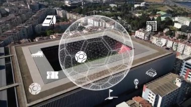 Futbol sahası, hava sahası ve yeşil çimenler. Yüksek kalite 4k görüntü