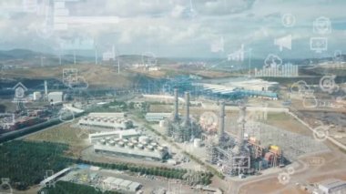 Endüstriyel teknoloji. İletişim ağı. Endüstriyel 4.0. Fabrika otomasyonu. Yüksek kalite 4k görüntü