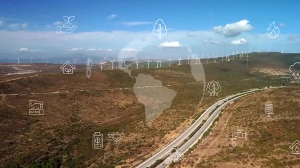 风力发电厂和技术 智能电网 可再生能源 可持续资源 高质量的4K镜头 — 图库视频影像