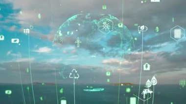 Gelecekteki çevresel koruma ve sürdürülebilir ESG modernizasyon gelişimi yenilenebilir kaynak teknolojisini kullanarak kirliliği ve karbon emisyonunu azaltmak. Yüksek kalite 4k görüntü