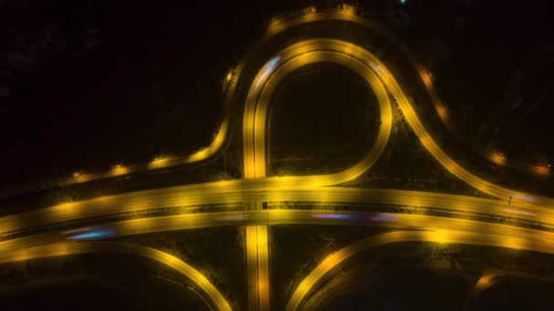 Beautiful Top View Time Lapse Car Traffic Roundabout Lane Buildings — Stock Video