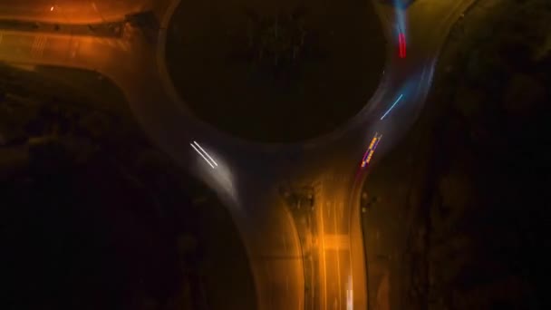 Прекрасний Вид Зверху Часовий Проміжок Руху Автомобілів Круговій Смузі Будівлях Стокове Відео 