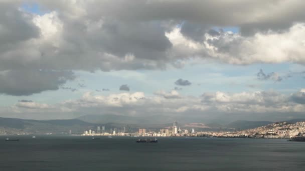 Izmir City Turkeys Aegean Coast Aerial View City High Quality — Wideo stockowe