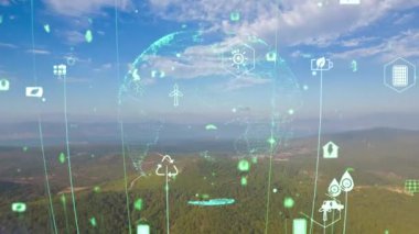 Gelecekteki çevresel koruma ve sürdürülebilir ESG modernizasyon gelişimi yenilenebilir kaynak teknolojisini kullanarak kirliliği ve karbon emisyonunu azaltmak. Yüksek kalite 4k görüntü