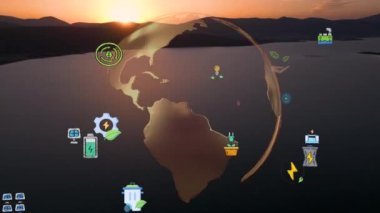 Gelecekteki çevresel koruma ve sürdürülebilir ESG modernizasyon gelişimi yenilenebilir kaynak teknolojisini kullanarak kirliliği ve karbon emisyonunu azaltmak. Yüksek kalite 4k görüntü