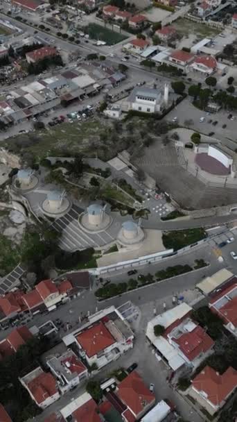 Aerial View Alacati Windmills Izmir High Quality Footage — Stockvideo