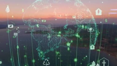 Gelecekteki çevresel koruma ve sürdürülebilir ESG modernizasyon gelişimi yenilenebilir kaynak teknolojisini kullanarak kirliliği ve karbon emisyonunu azaltmak. Yüksek kalite 4k görüntü