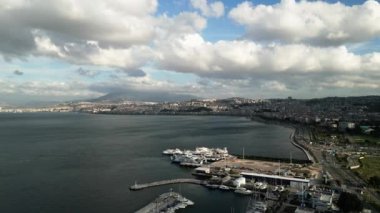 Izmir is a city on Turkeys Aegean coast. Aerial view of city. High quality 4k footage