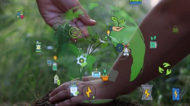 Gelecekteki çevresel koruma ve sürdürülebilir ESG modernizasyon gelişimi yenilenebilir kaynak teknolojisini kullanarak kirliliği ve karbon emisyonunu azaltmak. Yüksek kaliteli FullHD görüntüler