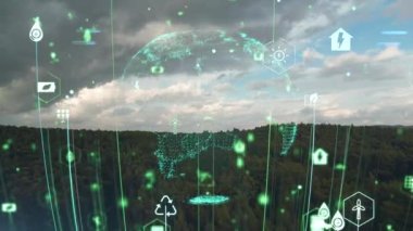 Gelecekteki çevresel koruma ve sürdürülebilir ESG modernizasyon gelişimi yenilenebilir kaynak teknolojisini kullanarak kirliliği ve karbon emisyonunu azaltmak. Yüksek kalite 4k görüntü