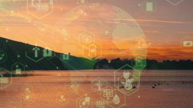 Gelecekteki çevresel koruma ve sürdürülebilir ESG modernizasyon gelişimi yenilenebilir kaynak teknolojisini kullanarak kirliliği ve karbon emisyonunu azaltmak. Yüksek kalite 4k görüntü