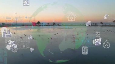 Gelecekteki çevresel koruma ve sürdürülebilir ESG modernizasyon gelişimi yenilenebilir kaynak teknolojisini kullanarak kirliliği ve karbon emisyonunu azaltmak. Yüksek kalite 4k görüntü