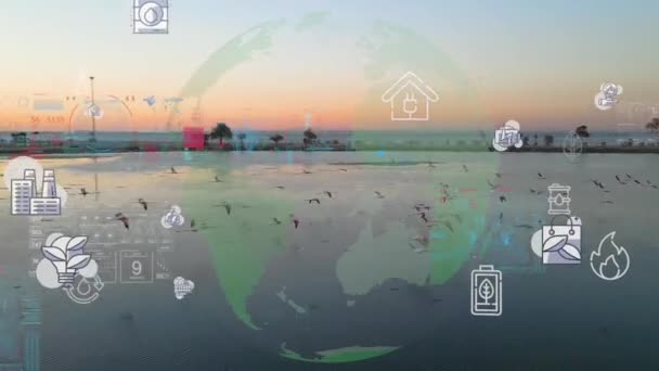 Future Environmental Conservation Sustainable Esg Modernization Development Using Technology Renewable — Stock Video