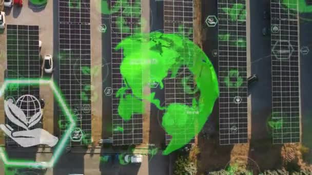 Güneş Enerjisi Teknoloji Konsepti Yenilenebilir Enerji Akıllı Şebeke Yüksek Kalite — Stok video