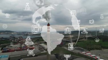 Modern bitki ve iletişim ağı kavramı. Bazı şeylerin interneti. Endüstriyel 4.0. Yüksek kalite 4k görüntü