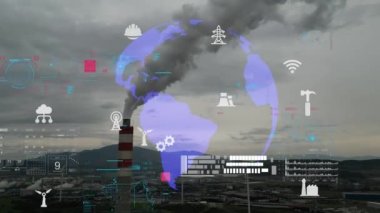Yapay Zeka ve endüstri konsepti. Endüstriyel teknoloji. Endüstriyel 4.0. İletişim ağı. Yüksek kalite 4k görüntü