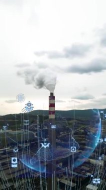 Modern bitki ve iletişim ağı kavramı. Bazı şeylerin interneti. Endüstriyel 4.0. Yüksek kalite 4k görüntü