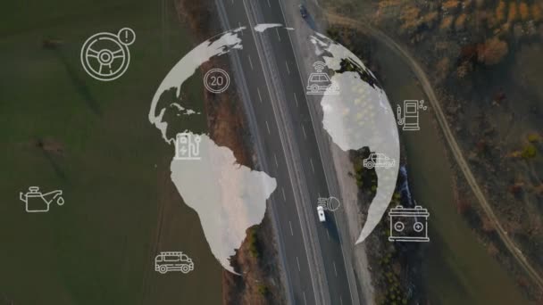 现代交通和通信网络的概念 高质量的4K镜头 — 图库视频影像