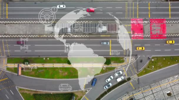 Modern Közlekedési Kommunikációs Hálózati Koncepció Kiváló Minőségű Felvételek — Stock videók