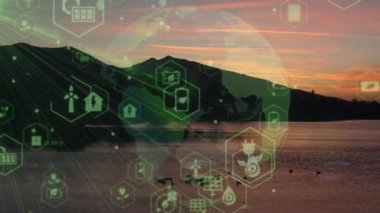 Çevre koruma kavramı. Yenilenebilir enerji. Sürdürülebilir kalkınma hedefleri. Yüksek kalite 4k görüntü