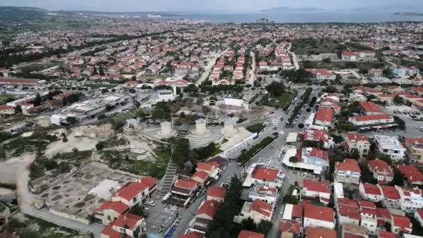Aerial View Alacati Windmills Izmir High Quality Footage — 비디오