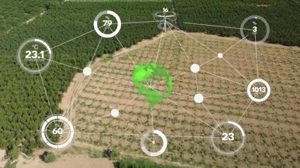 Jordbruk Smart Jordbruksteknik Industri Concept Skörd Och Plantering Med Teknik — Stockvideo