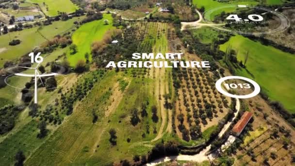 Tarım Akıllı Tarım Teknolojisi Endüstri Teknoloji Ile Hasat Ürün Akıllı — Stok video
