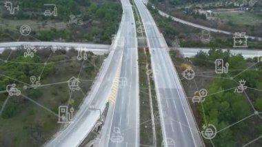 Modern ulaşım ve iletişim ağı kavramı. Yüksek kalite 4k görüntü