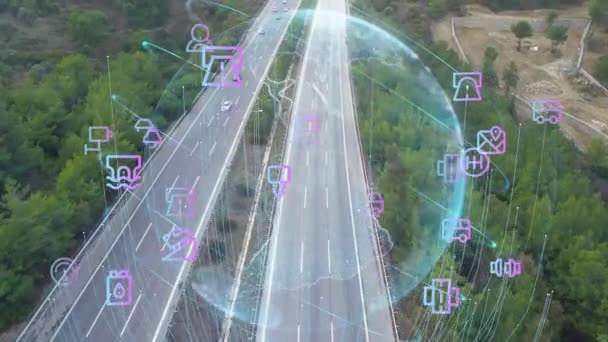 現代の交通と通信ネットワークの概念 高品質4K映像 — ストック動画