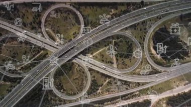 Modern ulaşım ve iletişim ağı kavramı. Yüksek kalite 4k görüntü