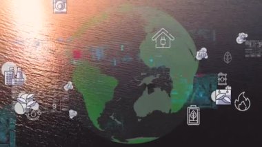 Gelecekteki çevresel koruma ve sürdürülebilir ESG modernizasyon gelişimi yenilenebilir kaynak teknolojisini kullanarak kirliliği ve karbon emisyonunu azaltmak. Yüksek kalite 4k görüntü