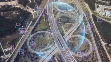 Modern ulaşım ve iletişim ağı kavramı. Yüksek kalite 4k görüntü