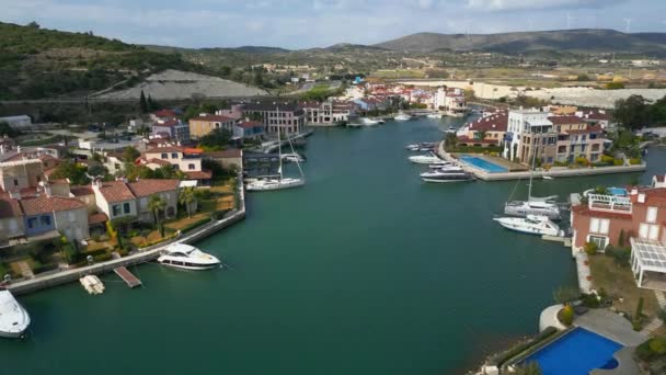 Aerial View Marina Yacht Club Turkey Alacati Port High Quality — Wideo stockowe