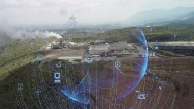 Yapay Zeka ve endüstri konsepti. Endüstriyel teknoloji. Endüstriyel 4.0. İletişim ağı. Yüksek kalite 4k görüntü