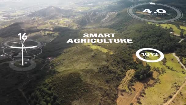 Smart Digital Agriculture Technology Futuristic Sensor Data Collection Management Artificial Vidéo De Stock Libre De Droits